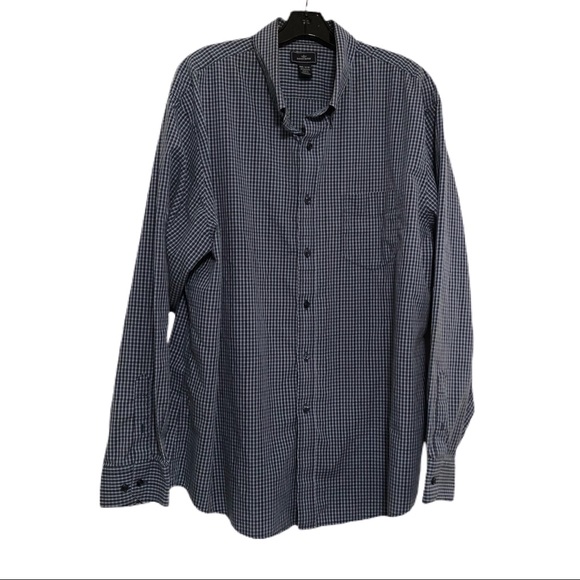 Dockers Long Sleeve Shirt, Blue Plaid, Size XXL - Picture 1 of 4